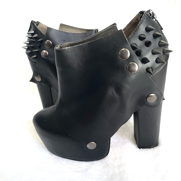 Elly Clay Black Missy Spiked Platform Boot Size 5 - Picture 7 of 9